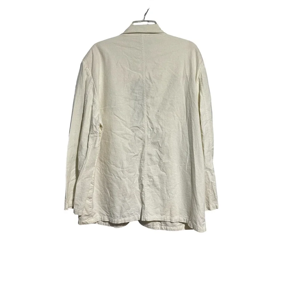 Mohiko Mens XXL Cream Linen Rayon Blend 3-Button Casual Blazer Jacket Off White‎